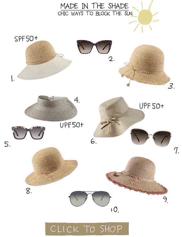 sunglasses and sun hats at fearrington shops