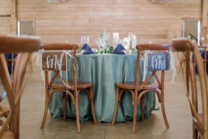a table in the barn wedding