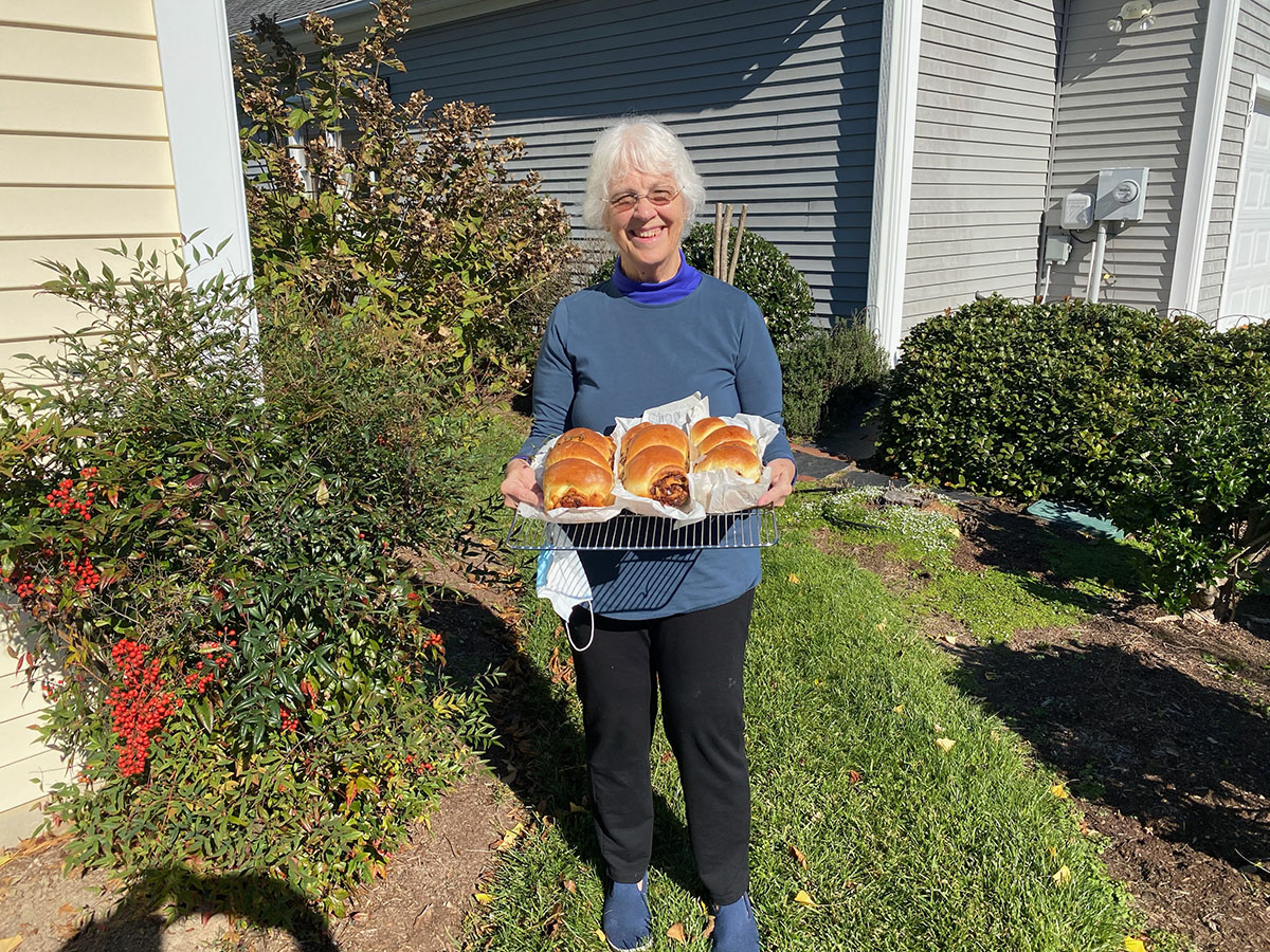 Donna Fehrenbach with baked goodies