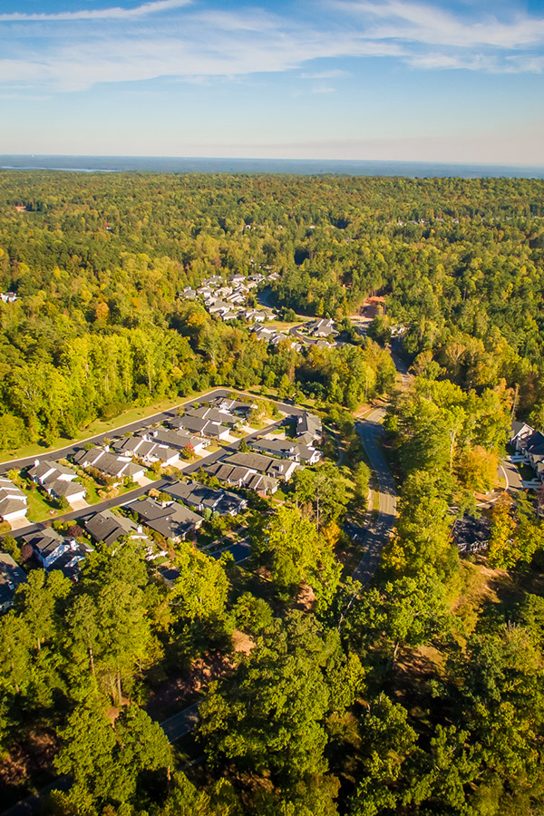 aerial view of fearrington village